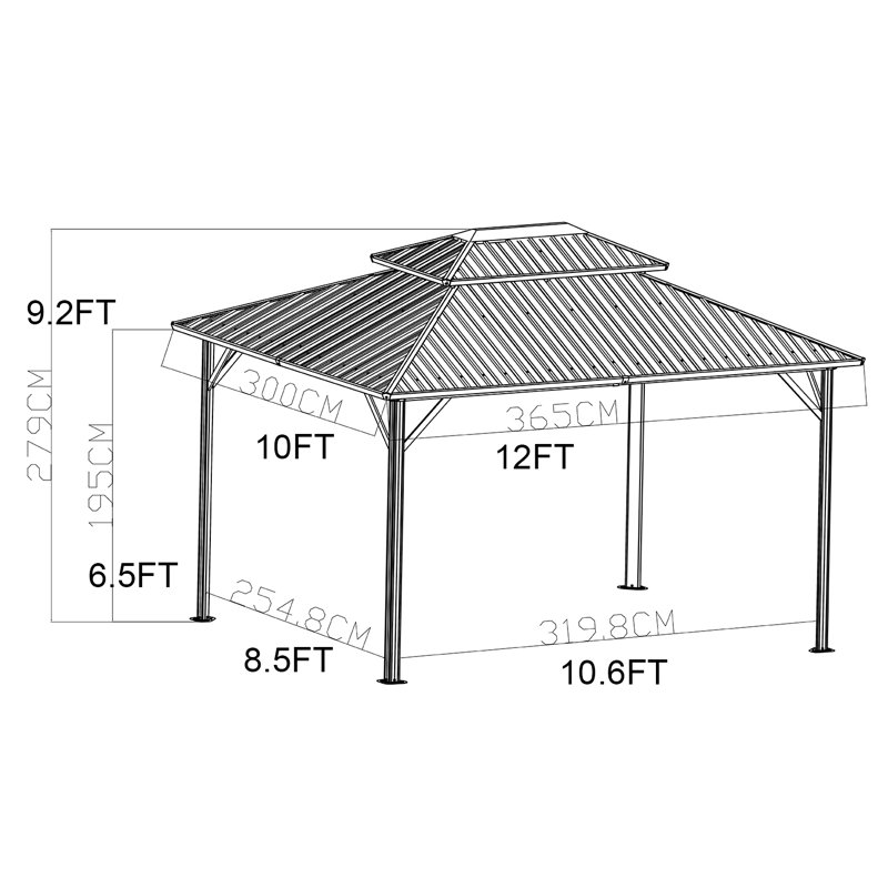 Zenova 12 Ft. W x 10 Ft. D Aluminum Grill Gazebo & Reviews Wayfair
